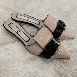 No 21 Pink Glitter Buckle Mules, Size 38 EU
